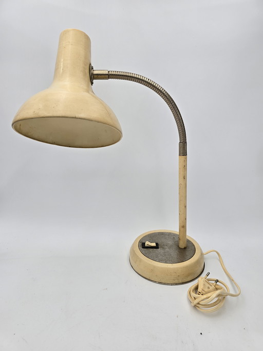 60'S Beige Gooseneck Industrial Lamp