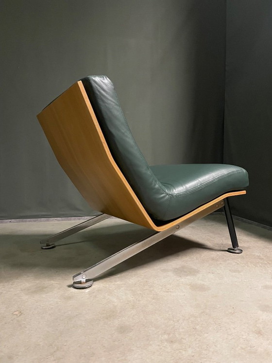 FELICE ROSSIE LOUNGE CHAIR, ANNI '60, Felicerossi, Poltrone, Pelle, Legno, Verde, Modern (foto 2 di 13)