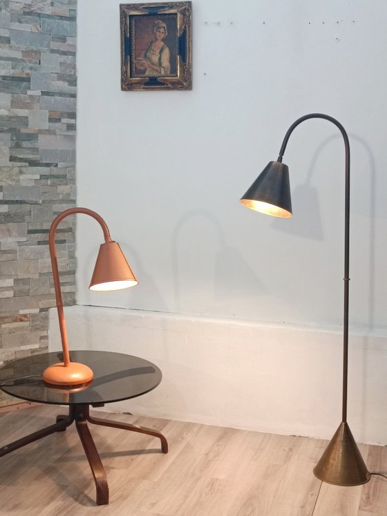 Lampadaire en Laiton par Jacques Adnet pour Valenti 1960s – Brass (photo 2 of 11)