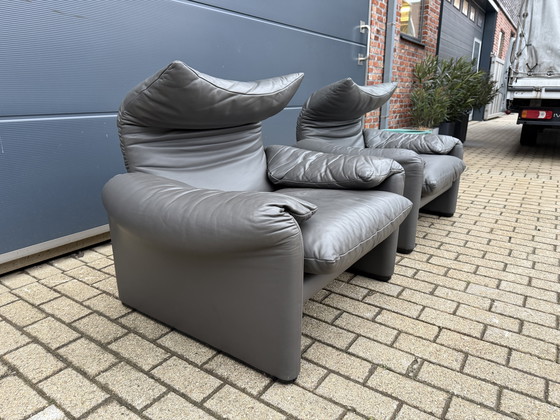 Image 1 of 2x Cassina Maralunga 1z origineel Anthraciet grijs Topstaat!