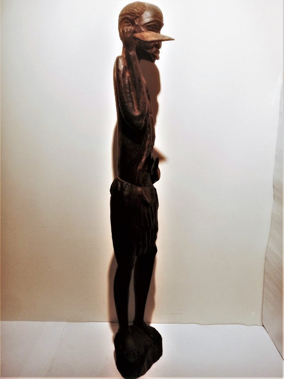 Image 1 of Statues africaines de grands et petits chasseurs/guerriers