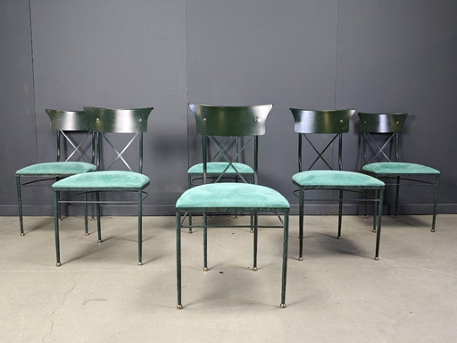 Vintage dining chairs by Belgo chrom, set of 6 - 1970s