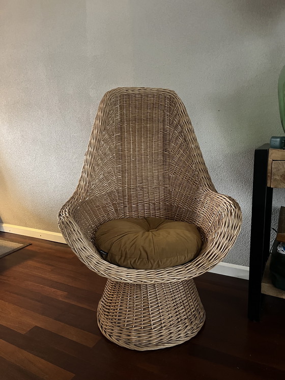 Image 1 of Prachtige mid century rotan loungestoel in boho / retro stijl