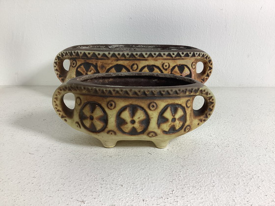 Image 1 of Vintage brutalist 2 West Germany Gebr. Spang bloembakken potten