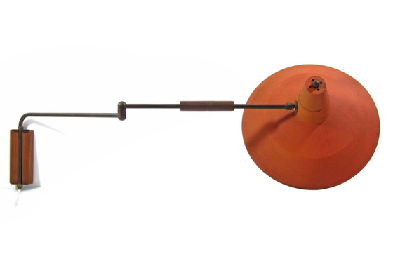 Lampada Fifties rossa design vintage a braccio girevole – Applique, Legno, Metallo (photo 2 of 4)