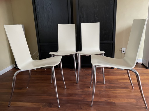 4x Driade Olly Tango chairs – Philippe Starck – cream – design classic