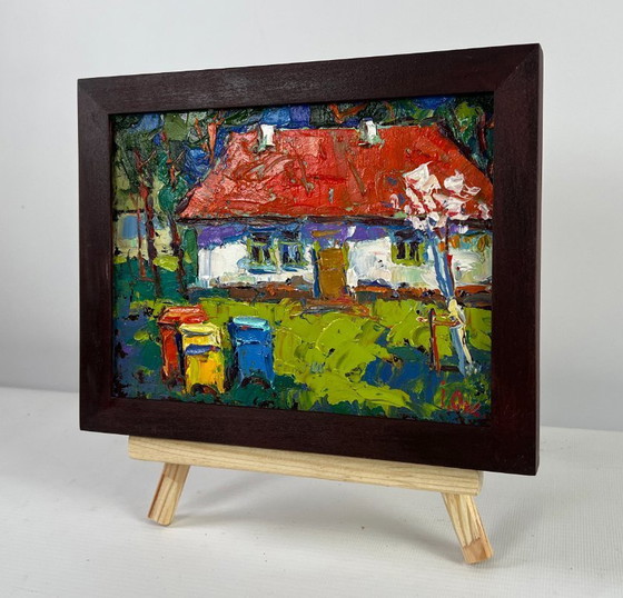 Image 1 of Original Oil Painting Summer Village Landscape Near the house - a life of its own