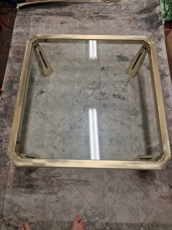 Image 1 of Mesa de centro de latón y cristal de Peter Ghyczy