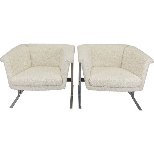 Pair of vintage wool bouclé armchairs by Geoffrey Harcourt for Artifort, 1963