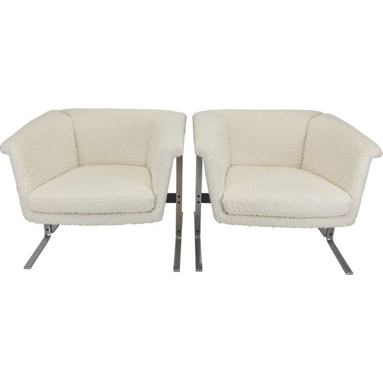 Image 1 of Pair of vintage wool bouclé armchairs by Geoffrey Harcourt for Artifort, 1963