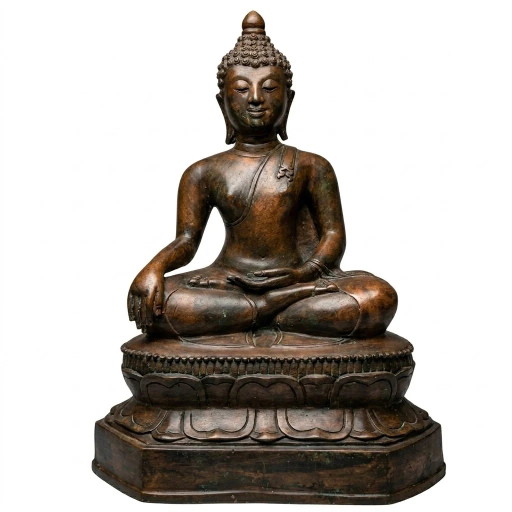 Grande Buddha Thai in Bronzo – Bhumisparsha Mudra – Stile Ayutthaya – 40 cm (8 kg)