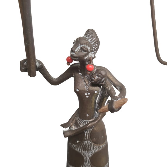 Image 1 of Vintage Brons Evenwicht Beeldje Uit Benin, Midden 20e Eeuw