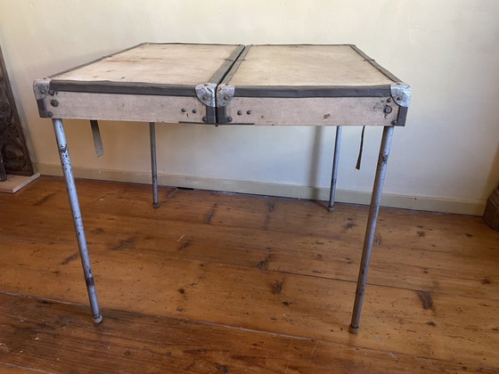 Image 1 of Mesa plegable para picnic con funda de tela para coche, estilo francés