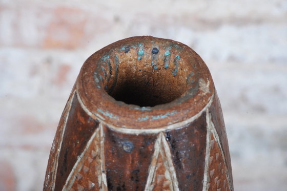 Original Mid-Century Vase, Ceramic, Well-Preserved Condition, Czech, 1940s (photo 3 of 8)