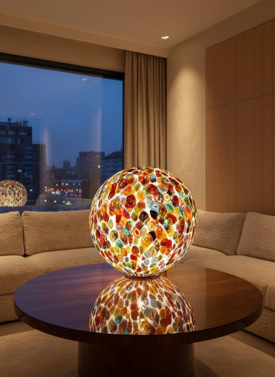 Image 1 of Lampe de table en verre de Murano, hauteur 52 cm, diamètre 50 cm