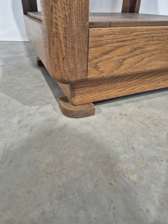 Image 1 of Quadratischer Beistelltisch aus Eiche im Art-déco-Stil