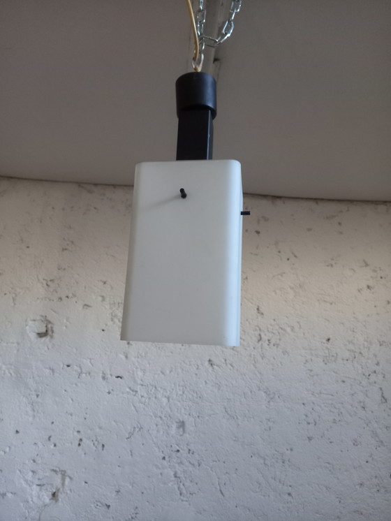 Image 1 of Opaalglazen kroonluchter uit de jaren 60, gemaakt door Stilux 