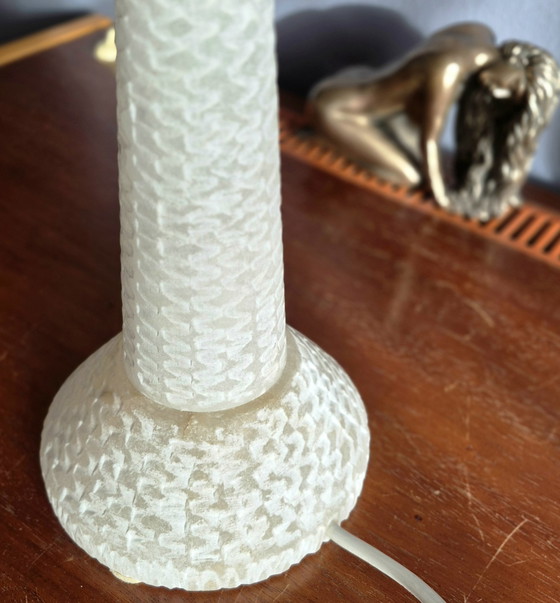 Image 1 of Exclusive Large Murano Glass Alabaster Table Lamp Vintage Art Mid Century 60s 70s