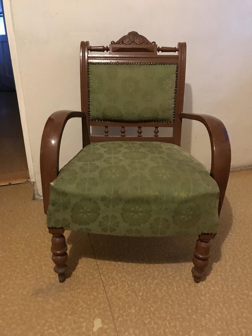 Antique Hungarian Armchair in Fabric