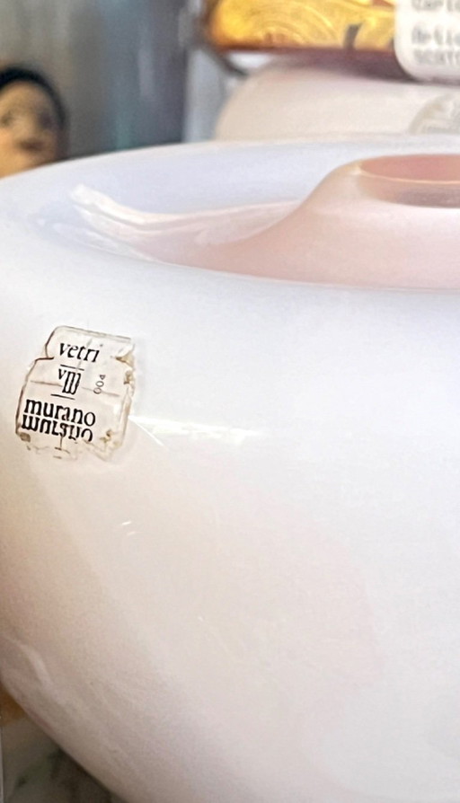 Pair of Venini Murano glass bedside lamps, 1970