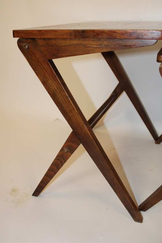Image 1 of Vintage bijzettafeltjes ‘nesting tables’ mid century 