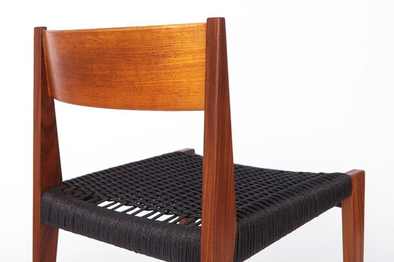 Image 1 of Vintage Poul Cadovius Chair “Pia” for Cado, Danish Teak Chair 1960s, Black Danish Cord Seat, Mid Century Modern