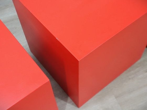 Image 1 of Set di 3 sgabelli / tavolini in vetroresina del 1960