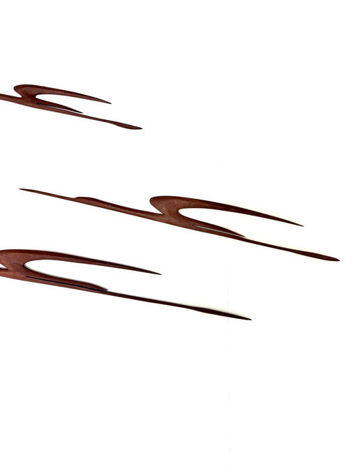 Vintage teak crane family '60