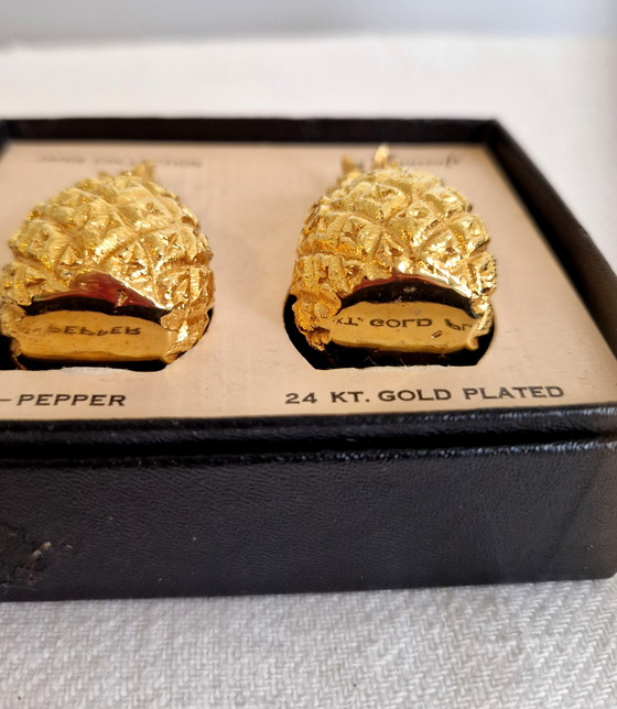 Image 1 of 24kt gold plated peper en zout stel '70s
