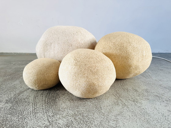 Image 1 of ENSEMBLE DE 4 ROCHES DE LUNE 'DORA' PAR ANDRÉ CAZENAVE POUR RONALD JAMOIS, FRANCE, années 1970
