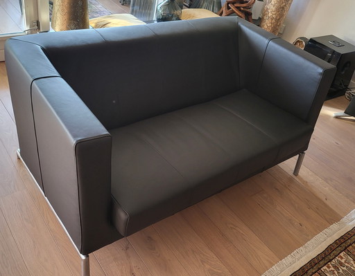 Banc Montis Kubik, cuir noir