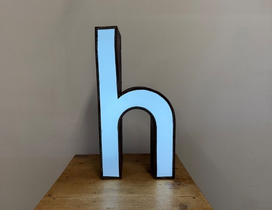 Image 1 of Vintage Illuminated Advertising Letter H , 1960s
