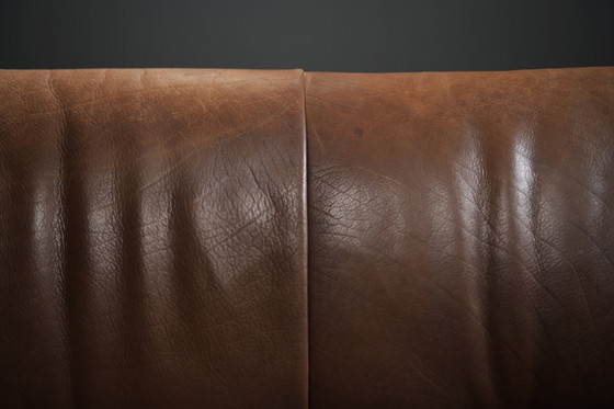 Image 1 of Prachtige vintage Ringo Sofa in leer van Gerard Van Den Berg voor Montis 1979