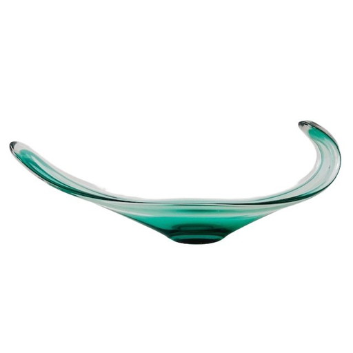 Bol en verre turquoise par Bayel France 1960s