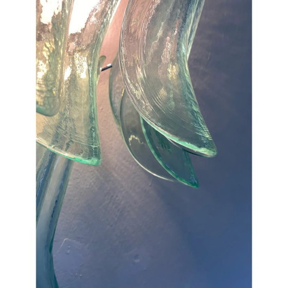 Image 1 of Coppia di applique italiane contemporanee in vetro di Murano “Selle” con tonalità verde acqua