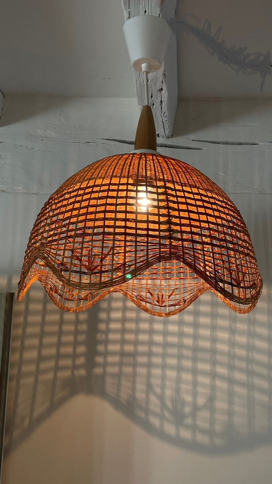 Image 1 of Hanglamp Bloem Osier Vintage Frankrijk