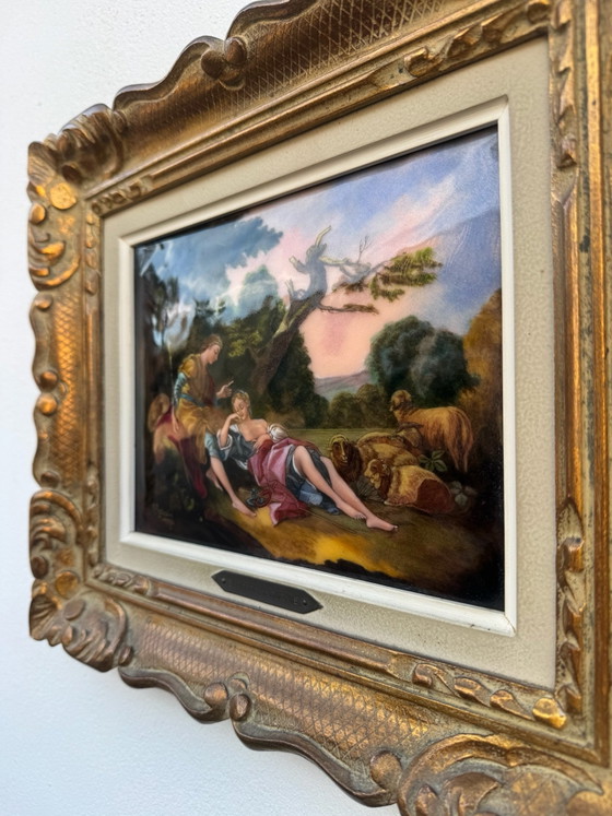 Quadro smaltato Art Limoges R.Restoueix anni '60 – Dipinti e disegni, Rame, Legno (photo 10 of 10)
