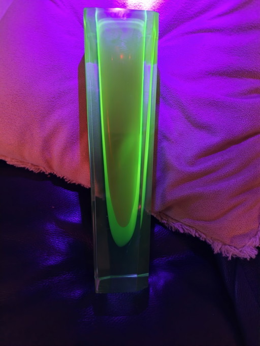 Murano Sommerso Glass Faceted Vase by Flavio Poli – vazen, Crystal (photo 2 of 2)