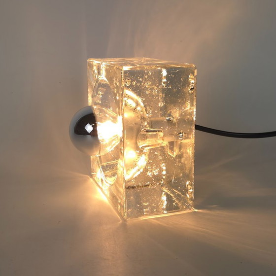 Müller & Zimmer, Vintage glass Ice Cube Wall light, Germany, 1960s, Silver (photo 3 of 11)