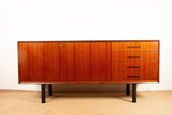 Image 1 of Modernist sideboard, 180 cm, French style in rosewood by Tricoire and Vecchione, TV unit 1960.