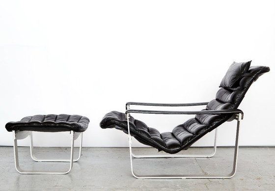 Image 1 of Fauteuil lounge et ottoman Ilmari Lappalainen « Pulkka » pour ASKO