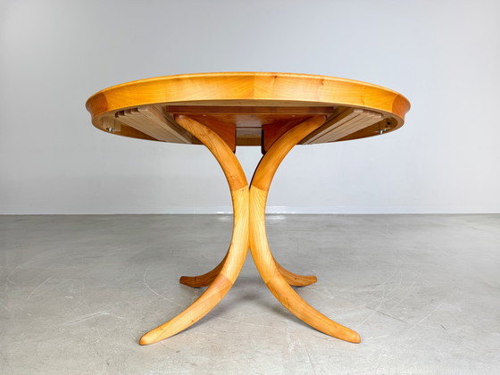 Image 1 of Original midcentury dining table extendable cherry wood 1960s vintage