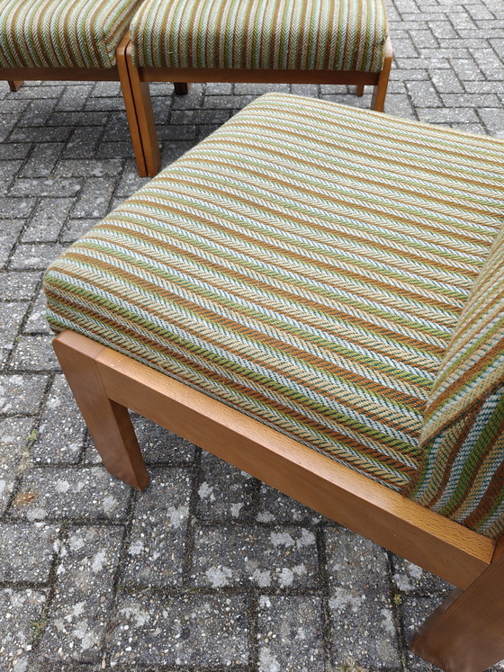 Image 1 of Vintage modular green/striped armchair-sofa