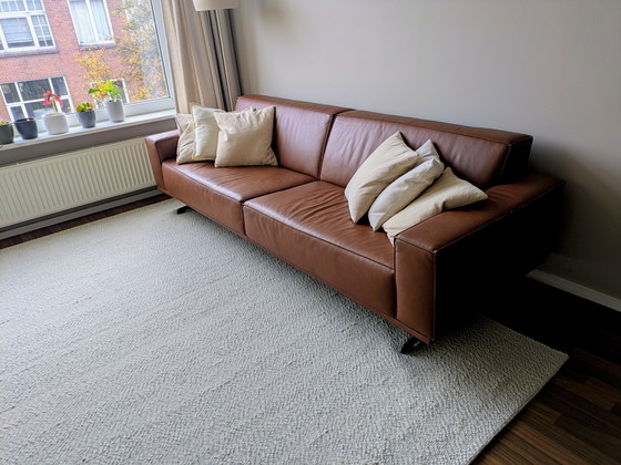 Image 1 of Leather designer sofa 3.5 seats in very good condition