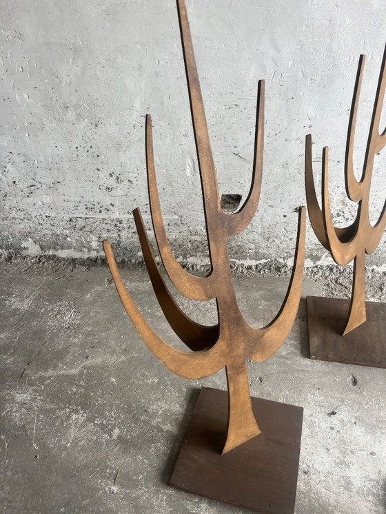 Image 1 of Set van 4 Vintage Triplex Decoratieve Statieven