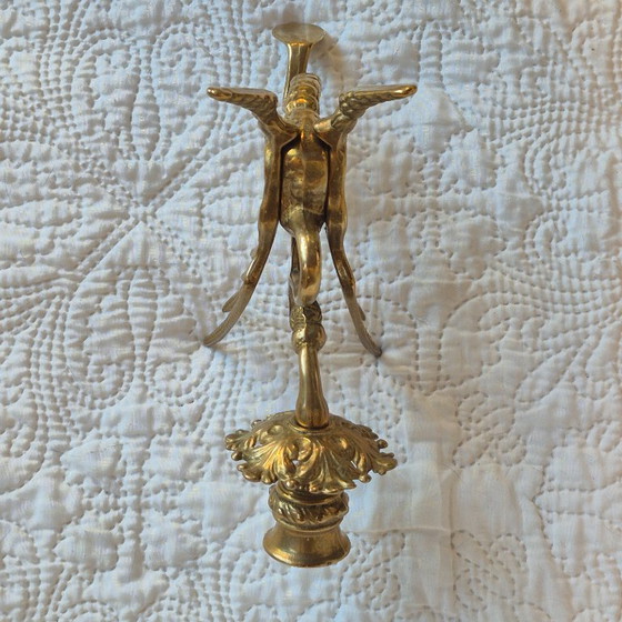 Coppia di portacandele con draghi alati – Stile Napoleone III – Metal (photo 12 of 13)