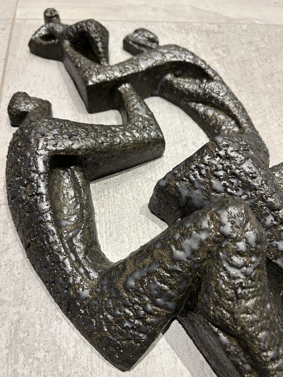 Image 1 of Paul Vermeire brutalista degli anni settanta wandpaneel keramiek