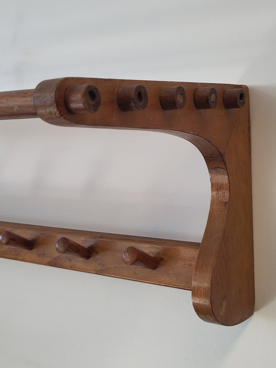 Image 1 of Minimalist wooden wall coat rack