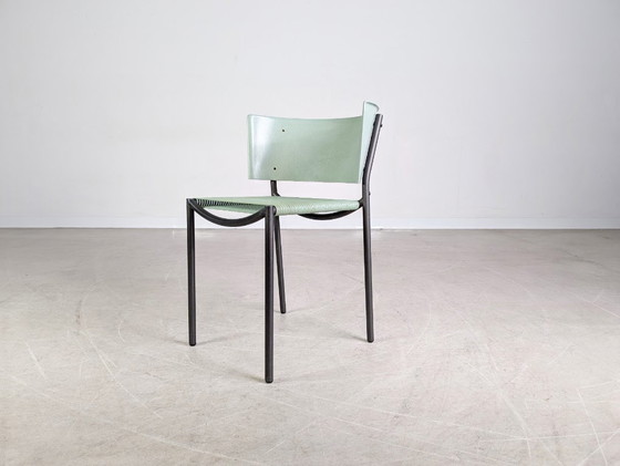 Image 1 of Sedia vintage Lila Hunter XO Philippe Starck in fibra di vetro e metallo turchese