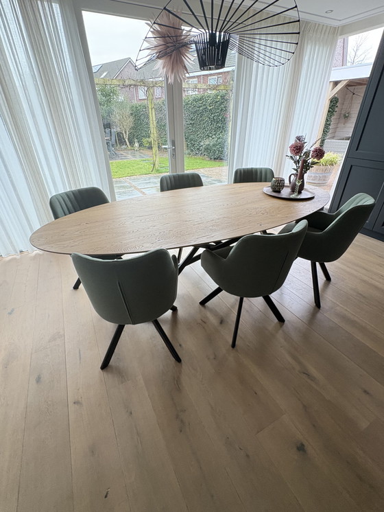 Image 1 of 6× Design Esszimmerstuhl Meijer – Stoff Villa Nova (Cambay Oregano)